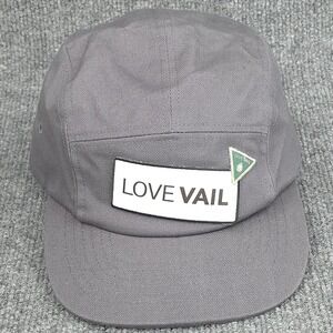 Vail Colorado Hat 5 Panel Cap Gray Strap Back Resort Skiing Snowboard Ski Mens